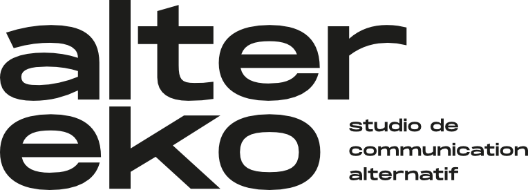 Logo Alteréko n°2 - noir avec slogan